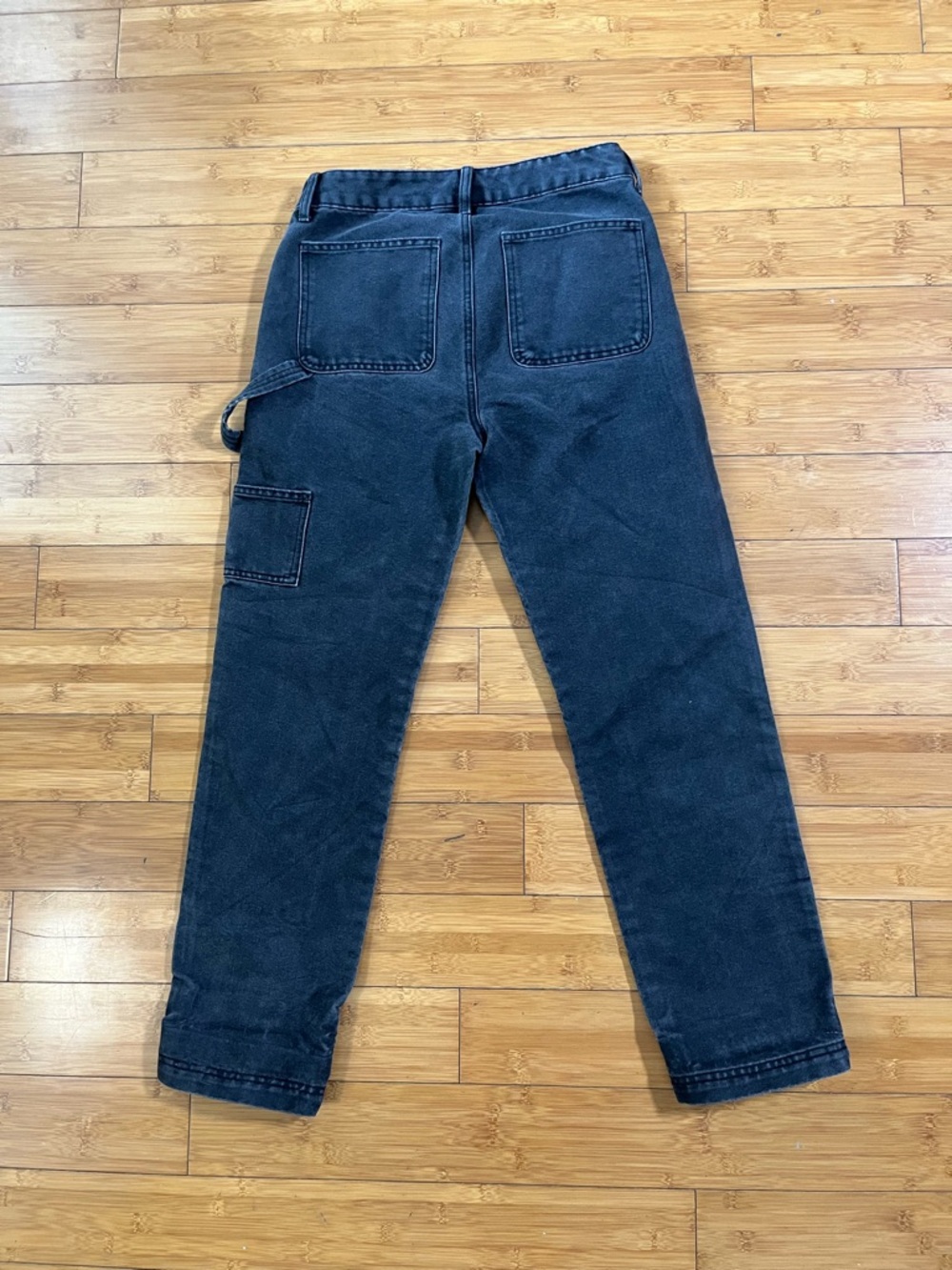 No Boundaries Paint Splatter Charcoal Denim Carpenter Straight Leg Jeans - Picture 10 of 12